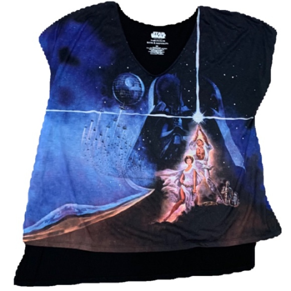 Rock & Republic Star Wars Princess Lea Luke Shirt - 2X